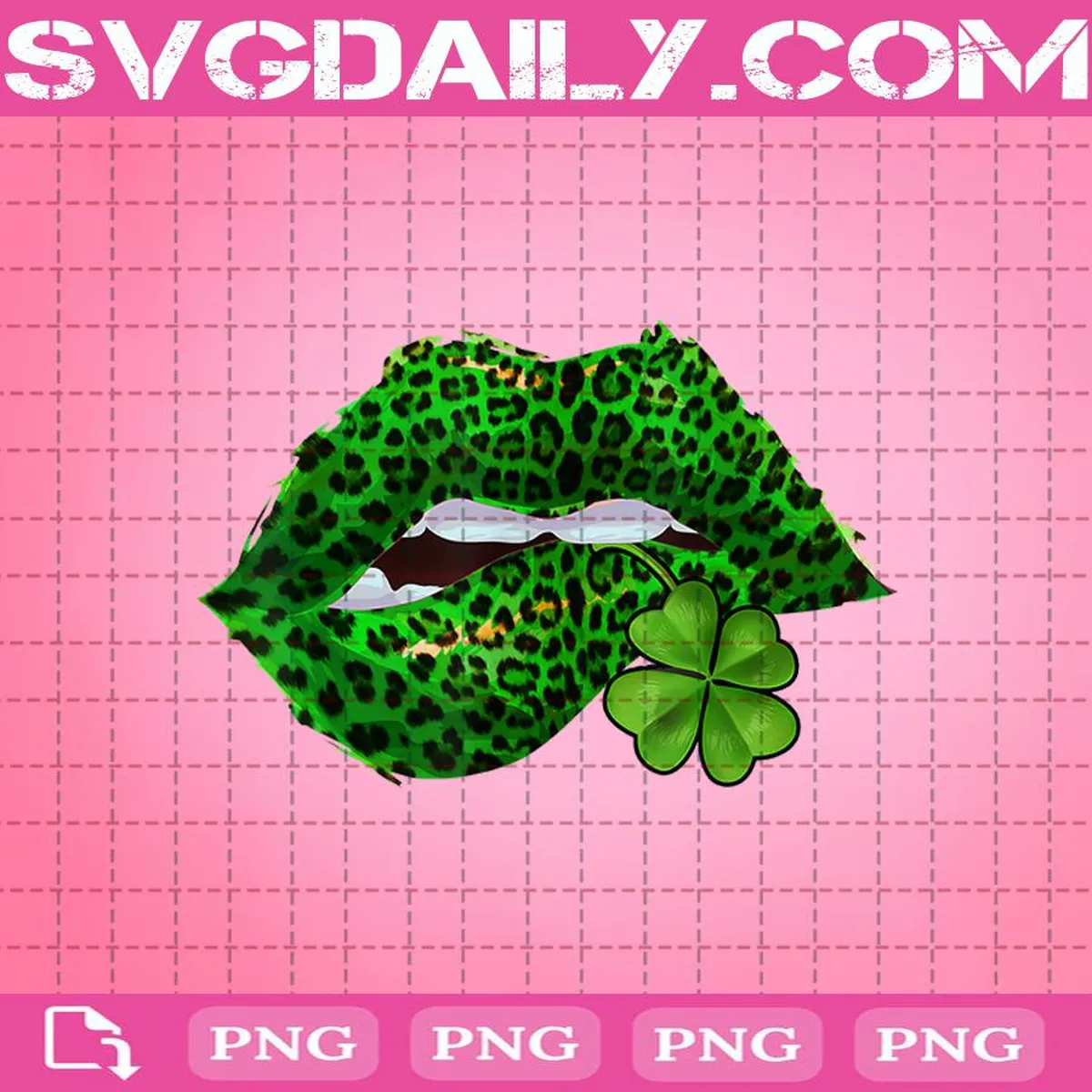 Green Lips Sexy Irish Leopard Shamrock St Patricks Day Png, Green Lips Sexy Png, Sexy Lips Png, St Patricks Day Png