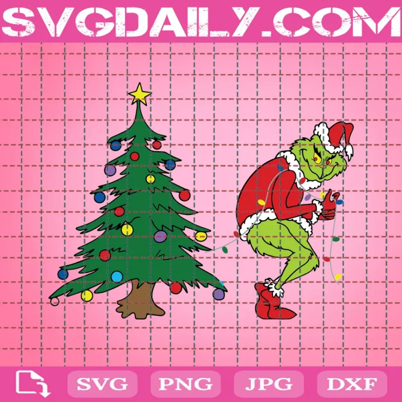 Grinch Stealing Christmas Tree Svg, Christmas Svg, Grinch Svg, Grinch