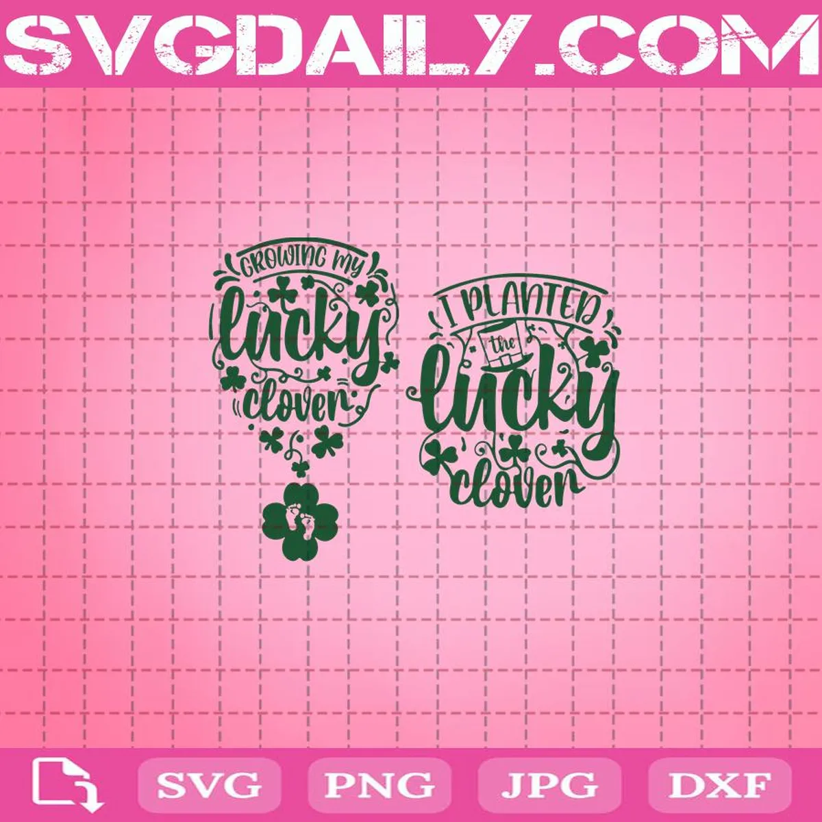 Growing My Lucky Clover Svg, St Patricks Day Svg, St Patrick Pregnancy Announcement Svg, Lucky Svg, Svg Png Dxf Eps Download Files