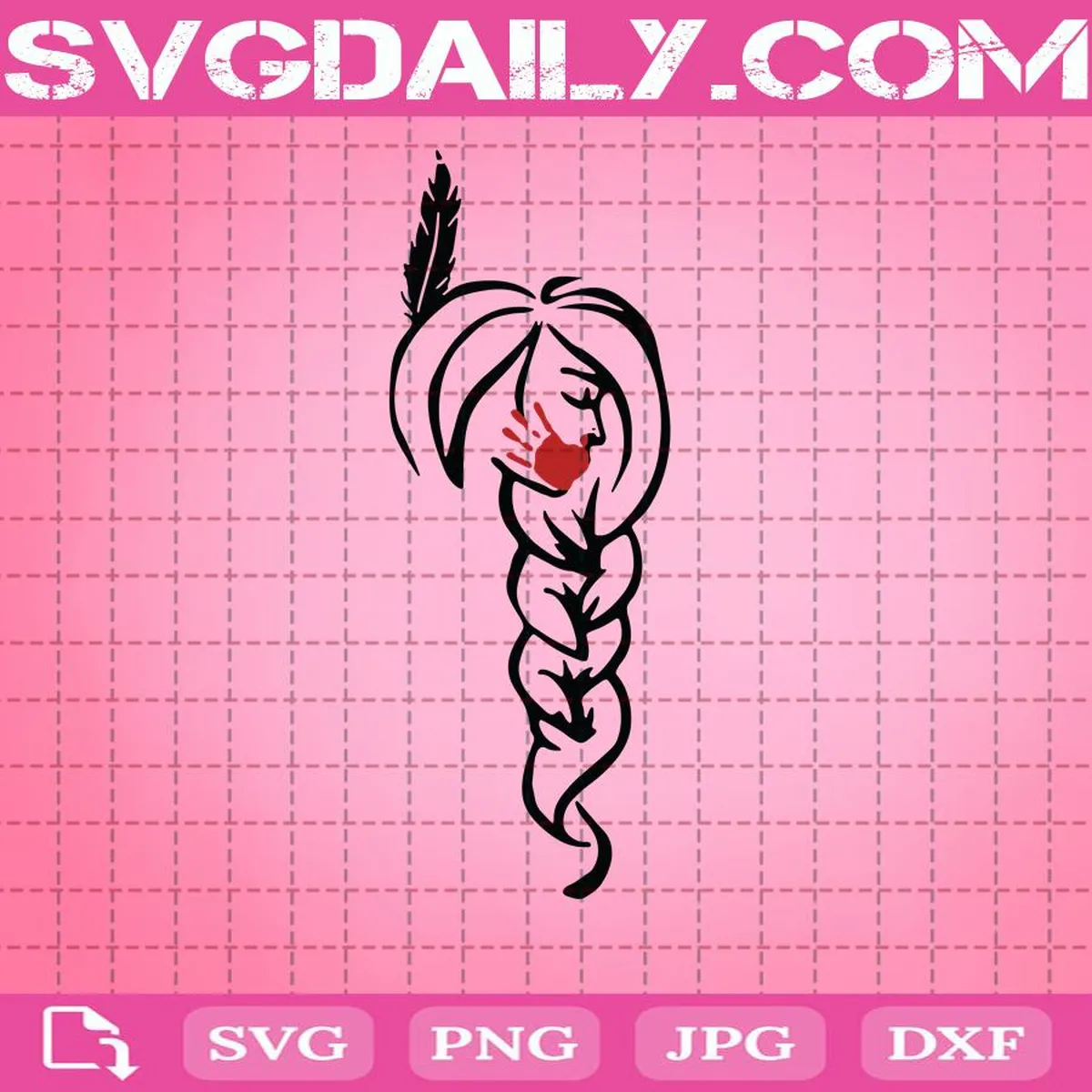 Hair Braided Svg, Braided Cut File, Braided Silhouette Svg, Svg Png Dxf Eps Cut Files Vinyl Clip Art Download