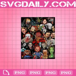 Halloween Crowd Png, Chucky Png, Jig Saw Png, Freddy Krueger Png, Pennywise Png, Horror Png, Digital Download