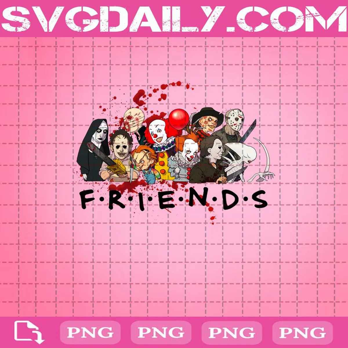 Halloween Friends Png, Friends Png, Horror Characters Friends Png, Horror Friends Png, Horror Movie Characters Png