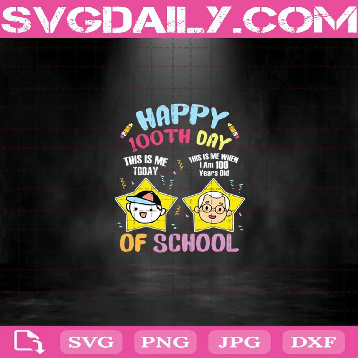 Happy 100th Day Of School Svg, 100th Day Of School Svg, School Svg, Back To School Svg