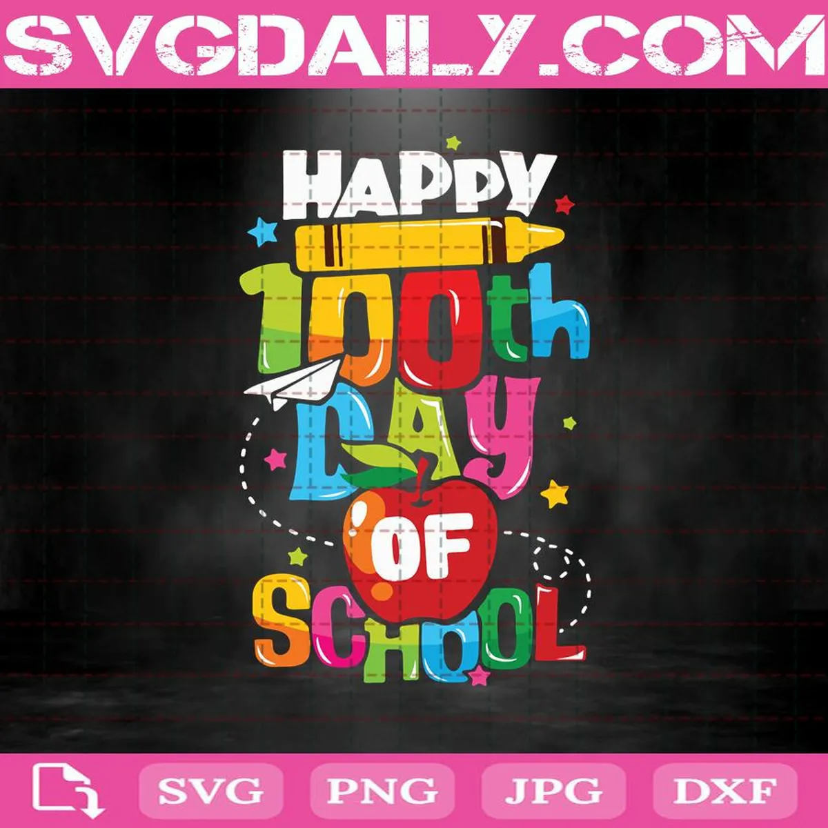 Happy 100th Day Of School Svg, Teacher Or Child Svg, Teacher Svg, Teacher Gift, Teacher Life Svg, Teachers Kids Happy 100 Days Svg