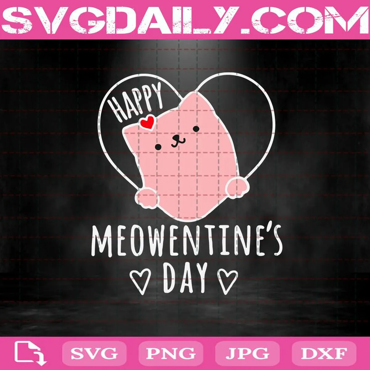 Happy Meowentine’s Day Svg, Meow Svg, Cute Cate Svg, Happy Valentine’s Day Svg, Love Svg, Cute Valentine Svg