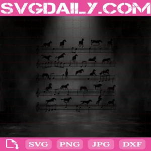 Horse Music Notes Svg, Horse Svg, Music Notes Svg, Music Svg, Notes Svg Png Dxf Eps Cut File Instant Download