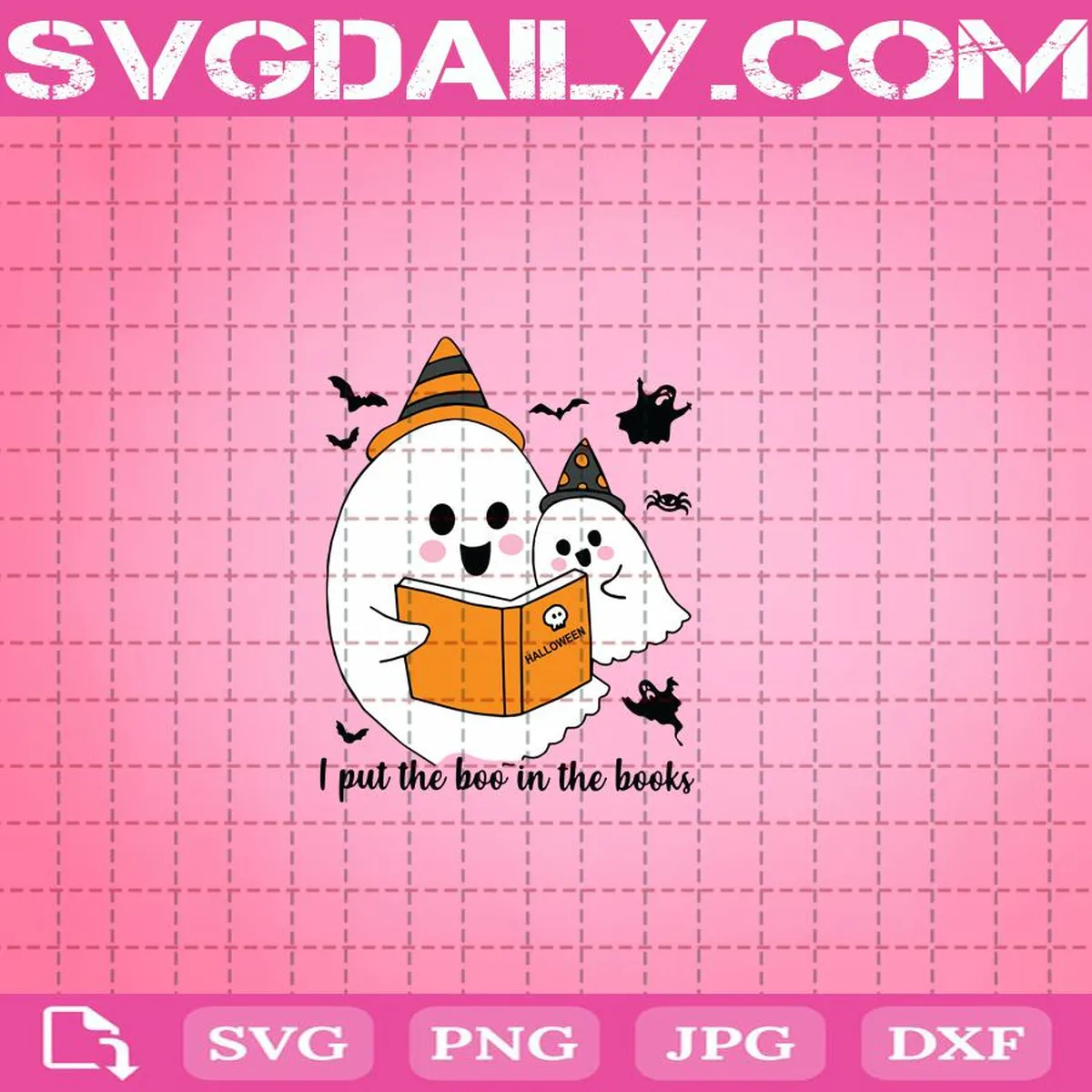 I Put The Boo In The Book Svg, Halloween Svg, Book Halloween Svg, Boo Svg, Ghost Svg, Svg Png Dxf Eps Download Files