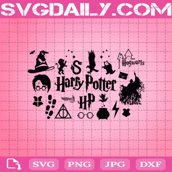Iconic Harry Potter Svg Bundle, Gryffindor Emblem Svg, Slytherin Svg, Harry Potter Svg, Svg Png Dxf Eps AI Instant Download