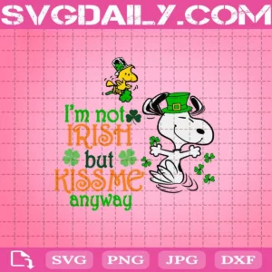 I'm Not Irish But Kiss Me Anyway Svg, St Patrick's Day Svg, Snoopy Leprechaun Svg, Snoopy Irish Svg, Snoopy Svg