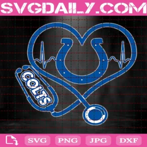 Indianapolis Colts Heart Stethoscope Svg, Indianapolis Colts Svg, Nurse Colts Svg, Football Teams Svg, NFL Svg, Nurse Sport Svg