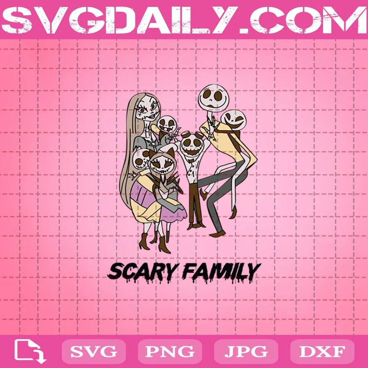 Jack Skellington And Sally Family Svg, Scary Family Svg, The Nightmare Before Christmas Svg, Family Svg
