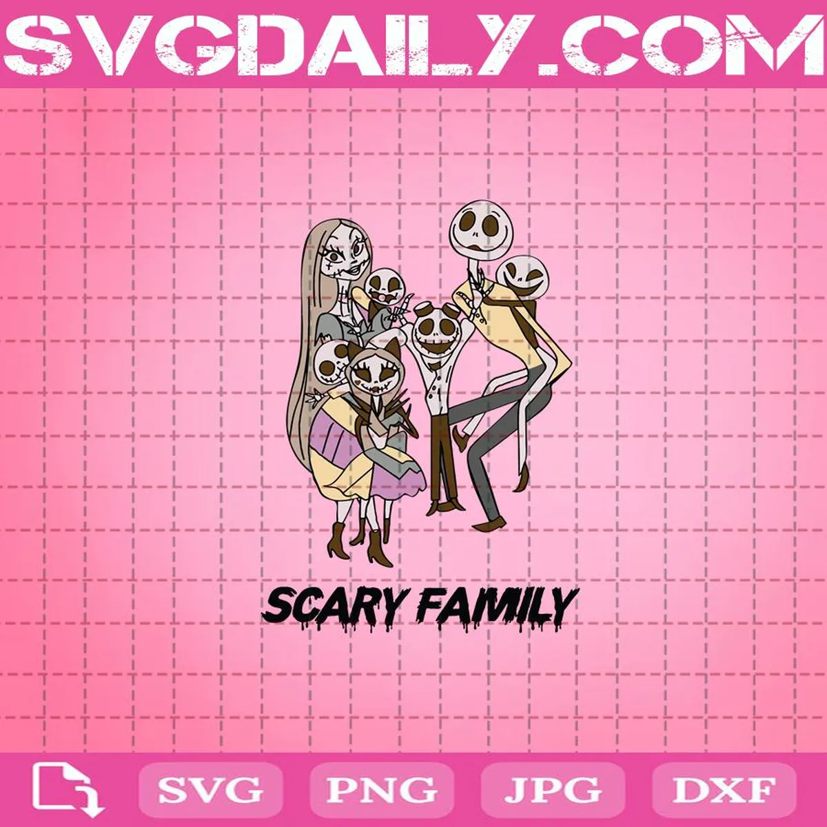Jack Skellington And Sally Family Svg, Scary Family Svg, The Nightmare Before Christmas Svg, Halloween Svg