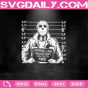 Jason Voorhees Crystal lake Police Dept Friday The 13th 1980 Svg, Horror Movies Killers Svg, Halloween Svg