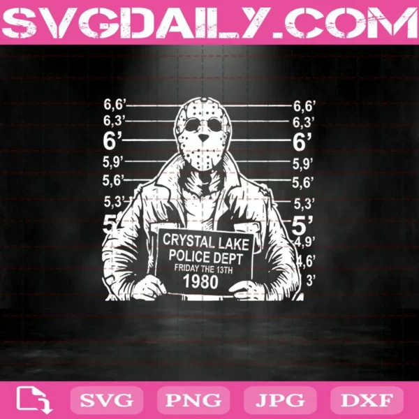 Jason Voorhees Crystal lake Police Dept Friday The 13th 1980 Svg, Horror Movies Killers Svg, Halloween Svg