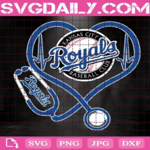 Kansas City Royals Nurse Stethoscope Svg, Kansas City Royals Svg, Royals Baseball Svg, MLB Svg, Nurse Sport Svg