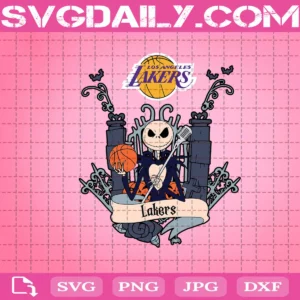 Lakers Jack Skellington Svg, Los Angeles Lakers Svg, NBA Svg, Sport Svg, Basketball Svg, Christmas Svg