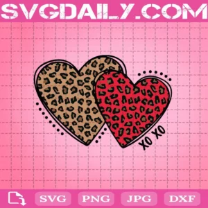 Leopard Heart Svg, Valentines Svg, Valentine Heart Svg, Valentine Leopard Heart Svg, Valentines Day Svg, Xoxo Svg