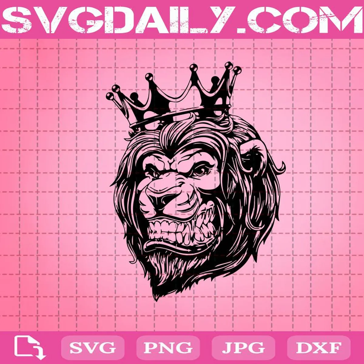 Lion With Crown Svg, Lion Crown Svg, Lion Svg, Crown Svg, King Lion Svg, Royal Lion In Crown Svg, Lion's Head Svg