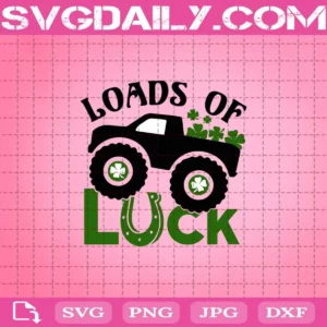 Loads Of Luck St Patricks Day Svg, Monster Truck With Shamrocks Svg, Happy St Patrick’s Day Truck Svg, Lucky Svg, Monster Truck Svg
