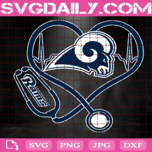 Los Angeles Rams Heart Stethoscope Svg, Los Angeles Rams Svg, Nurse Rams Svg, Football Teams Svg, NFL Svg, Nurse Sport Svg