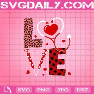 Love Nurse Life Leopard Red Plaid Svg, Nursing Valentine's Day Svg, Valentine's Svg, Love Nurse Svg, Nurse Svg, Nurse Life Svg