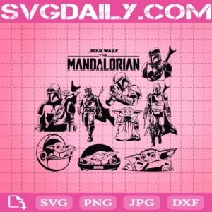 Mandalorian And Baby Yoda Svg Bundle, Star Wars The Mandalorian Svg, Star Wars Svg, Mandalorian Svg, Baby Yoda Svg