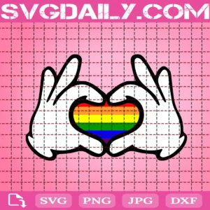 Mickey Mouse LGBT Hands With Heart Svg,  Mickey Mouse Heart Hands Svg, Mickey Mouse Heart Svg, Pride Svg, Mickey Svg, LGBT Pride Svg, LGBT Svg