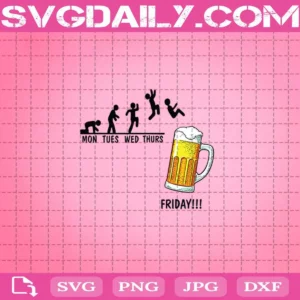Mon Tues Wed Thurs Friday Beer Drinking Retro Vintage Svg, Beer Svg, Loving Beer Svg, Beer Lovers Svg