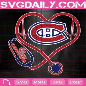 Montreal Canadiens Heart Stethoscope Svg, Montreal Canadiens Svg, Nurse Montreal Canadiens Svg, Hockey Teams Svg, NHL Svg, Nurse Sport Svg