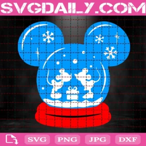 Mouse Head Glass Ball Svg, Mouse Head Christmas Ball Svg, Christmas Svg, Mouse Head Svg, Disney Mickey Christmas Svg, Merry Christmas Svg