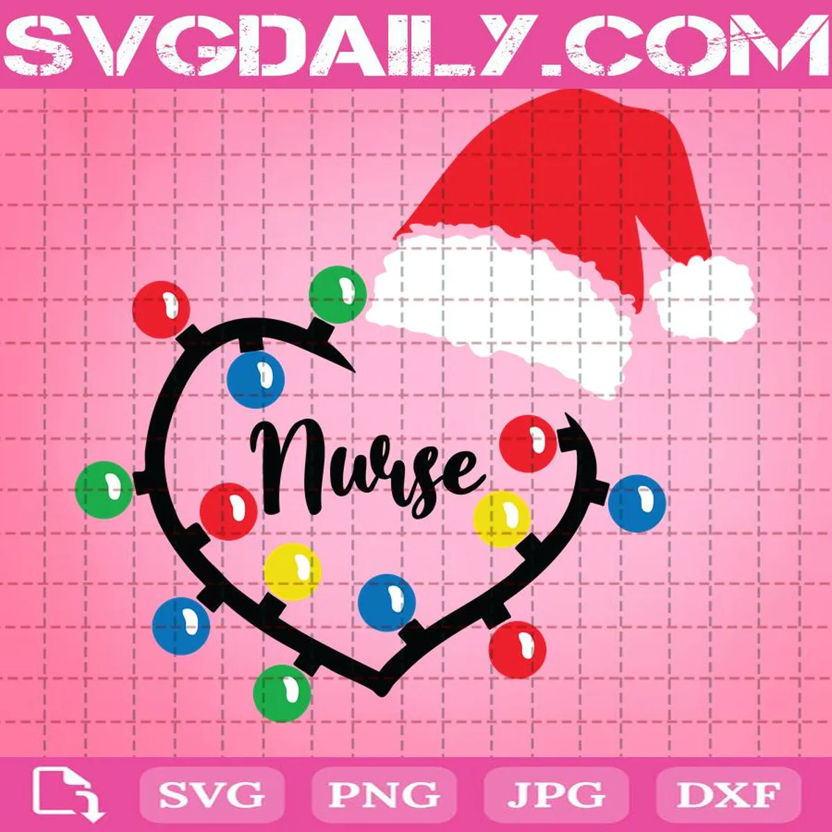 Nurse Christmas Svg, Nurse Lovers Svg, Santa Hat Svg, Xmas Gift For Nurse Svg, Nurse Svg, Cricut Digital Download, Instant Download
