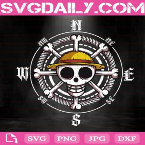 One Piece Straw Hat Pirates Skull Svg, One Piece Logo Svg, One Piece Svg, Svg Png Dxf Eps AI Instant Download