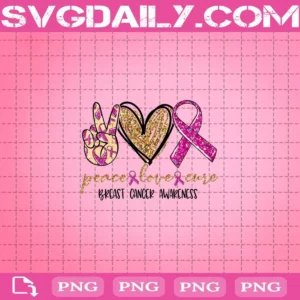 Peace Love Cancel Png, Peace Love Breast Cancer Awareness Png, Peace Love Png, Breast Cancer Awareness Png
