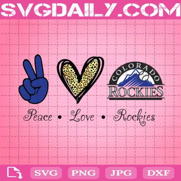 Peace Love Colorado Rockies Svg, Rockies Svg, Colorado Rockies Svg, Sport Svg, MLB Svg, Peace Love Baseball Svg