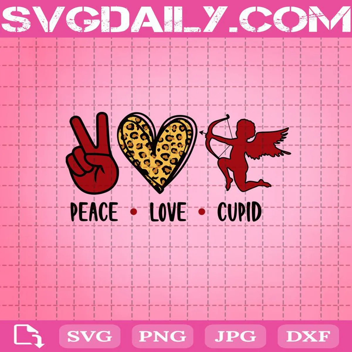 Peace Love Cupid Svg, Peace Love Svg, Cupid Svg, Valentine Day Svg, Valentines Svg, Svg Png Dxf Eps AI Instant Download