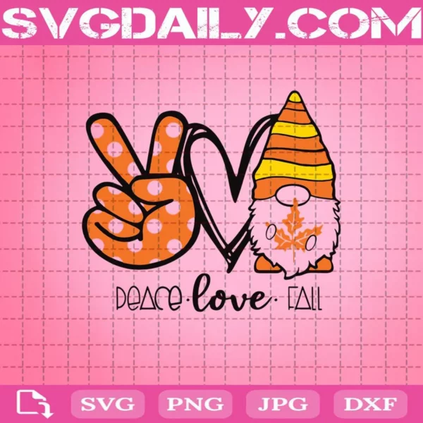 Peace Love Fall Svg, Peace Love Svg, Fall Gnomes Svg, Gnomes Svg, Love Gnomes Svg, Cricut Digital Download, Instant Download