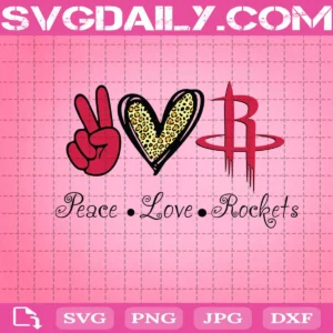 Peace Love Houston Rockets Svg, Houston Rockets Svg, Rockets Svg, NBA Svg, Sport Svg, Basketball Svg, Peace Love Basketball Svg
