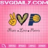 Peace Love Indiana Pacers Svg, Indiana Pacers Svg, Pacers Svg, NBA Svg, Sport Svg, Basketball Svg, Peace Love Basketball Svg