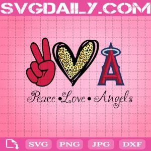 Peace Love Los Angeles Angels Svg, Angels Svg, Los Angeles Angels Svg, Sport Svg, MLB Svg, Peace Love Baseball Svg