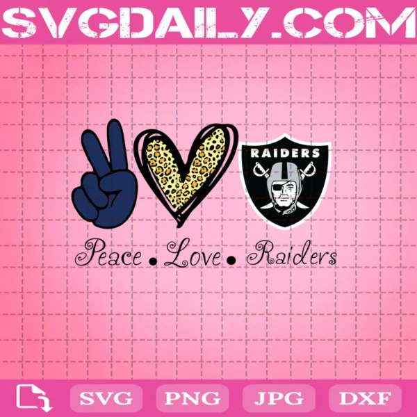 Peace Love Oakland Raiders Svg, Oakland Raiders Svg, Raiders Svg, NFL Svg, Sport Svg, Football Svg, Football Teams Svg