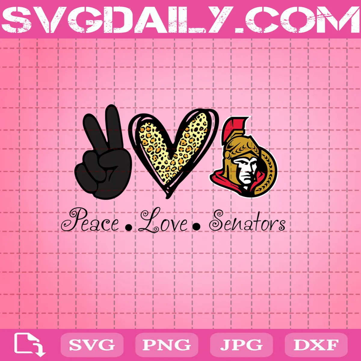 Peace Love Ottawa Senators Svg, Ottawa Senators Svg, Senators Svg, NHL Svg, Sport Svg, Hockey Svg, Hockey Team Svg