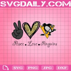 Peace Love Pittsburgh Penguins Svg, Pittsburgh Penguins Svg, Penguins Svg, NHL Svg, Sport Svg, Hockey Svg, Hockey Team Svg