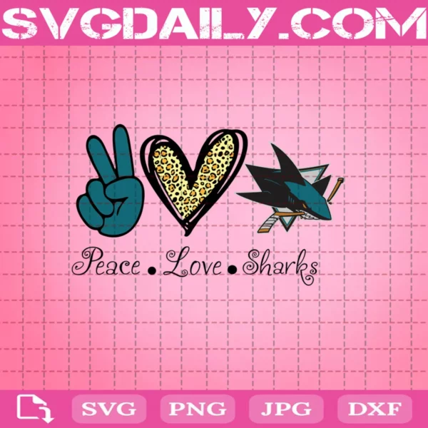 Peace Love San Jose Sharks Svg, San Jose Sharks Svg, Sharks Svg, NHL Svg, Sport Svg, Hockey Svg, Hockey Team Svg