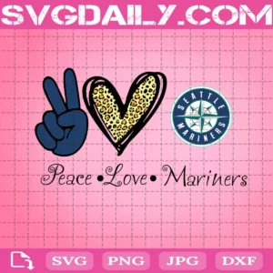 Peace Love Seattle Mariners Svg, Mariners Svg, Seattle Mariners Svg, Sport Svg, MLB Svg, Peace Love Baseball Svg