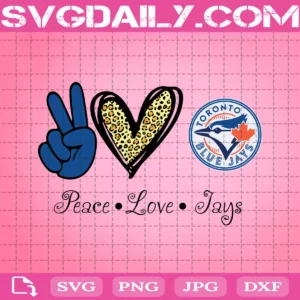 Peace Love Toronto Blue Jays Svg, Jays Svg, Toronto Blue Jays Svg, Sport Svg, MLB Svg, Peace Love Baseball Svg