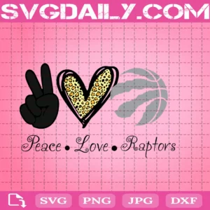 Peace Love Toronto Raptors Svg, Toronto Raptors Svg, Raptors Svg, NBA Svg, Sport Svg, Basketball Svg, Peace Love Basketball Svg