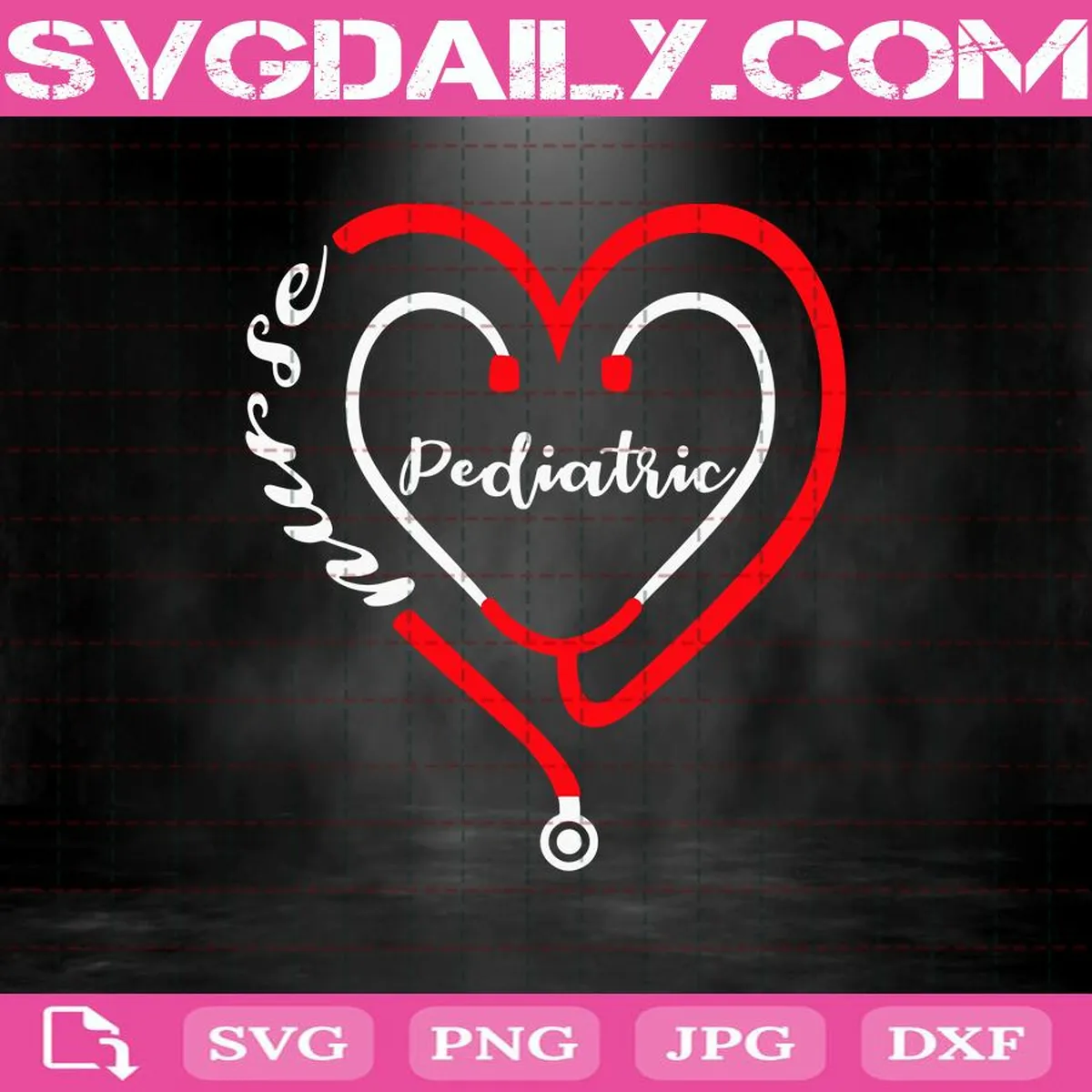 Pediatric Nurse Valentines Day Stethoscope Heart Svg, Nurse Hear Svg, Valentine’s Day Svg, Heart Svg, Stethoscope Heart Svg