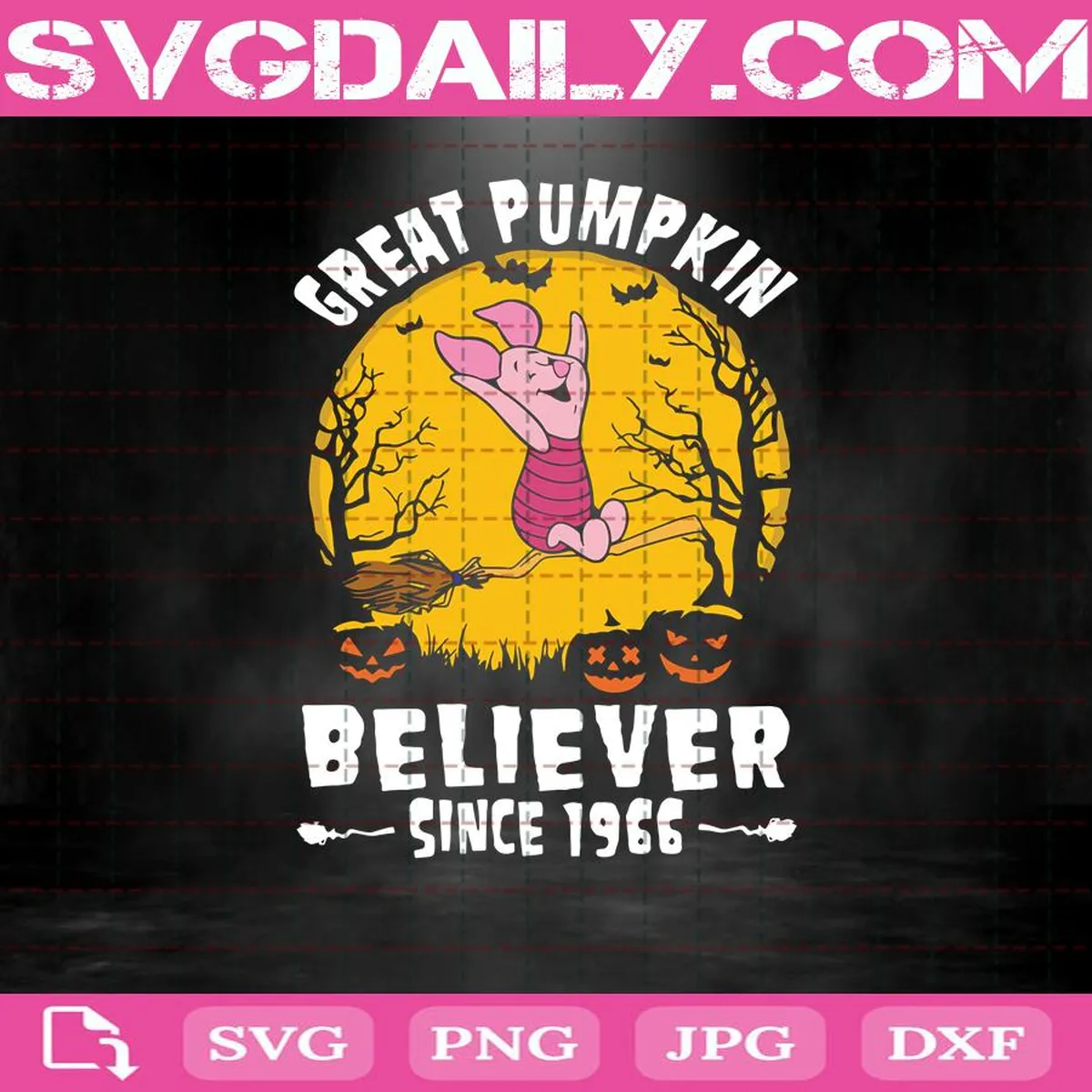 Pig Great Pumpkin Believer Since 1966 Svg, Halloween Svg, Pig Svg, Cute Pig, Pumpkin Svg, Love Pig Svg