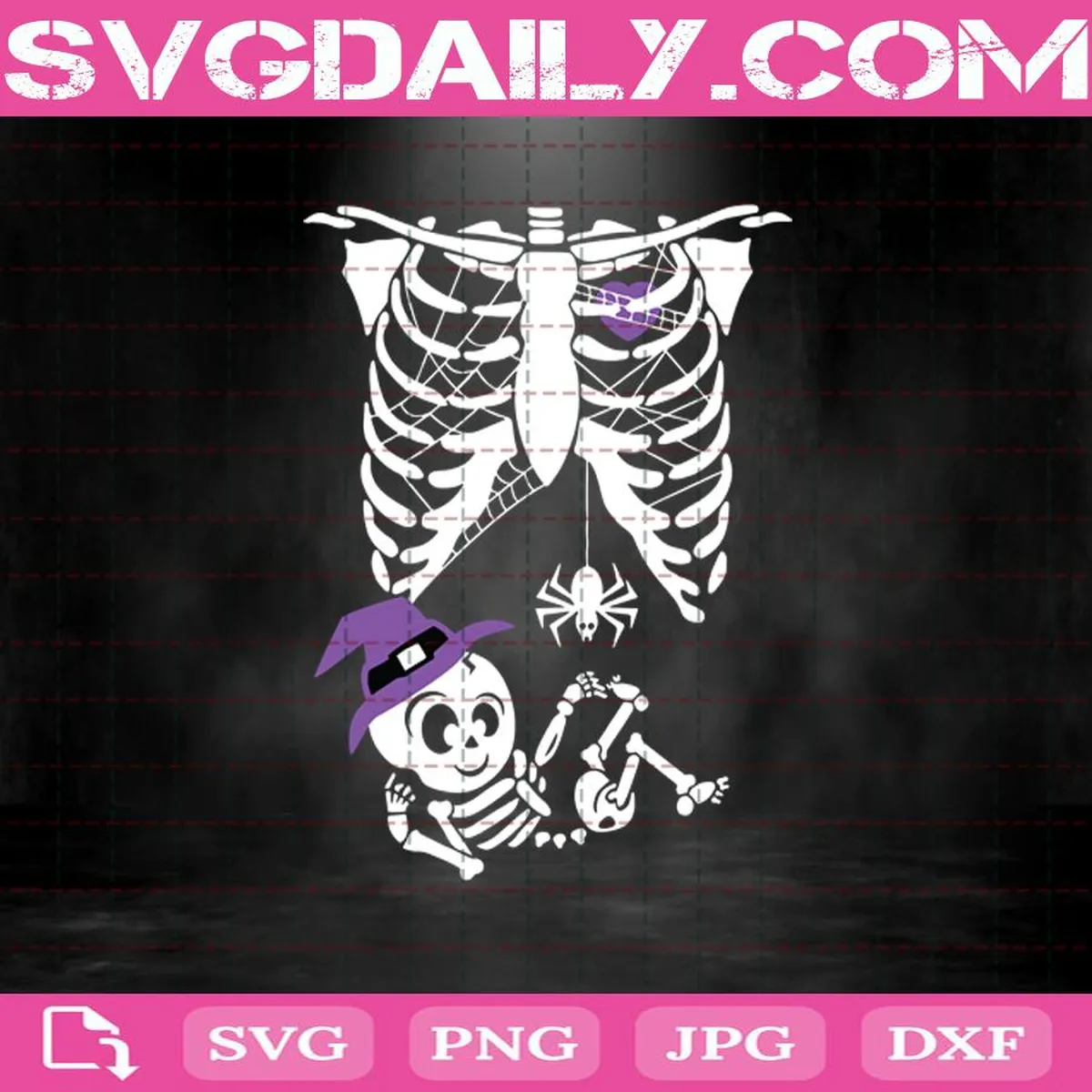 Pregnant Skeleton Svg, Halloween Svg, Skeleton Svg, Skeleton Witch Svg, Happy Halloween Day Svg, Halloween Svg File