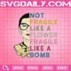 RBG Ruth Bader Ginsburg Not Fragile Like A Flower Fragile Like A Bomb Svg, Ruth Bader Ginsburg Svg, Svg Png Dxf Eps Download Files